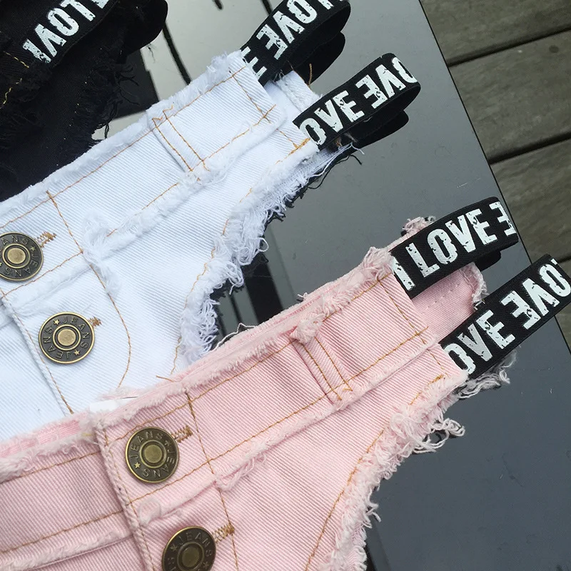 Ultra Short Jeans Sexy Lace Up Low Waist Denim Shorts Women Ripped Hole Tassel Beach Casual Vacation Wear Bikini Jeans Thong