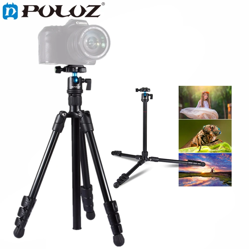 

PULUZ Photography Tripod holder 4-Section Folding Legs Tripod Monopod Mount with 360' Ball Head For DSLR & Digital Cameras