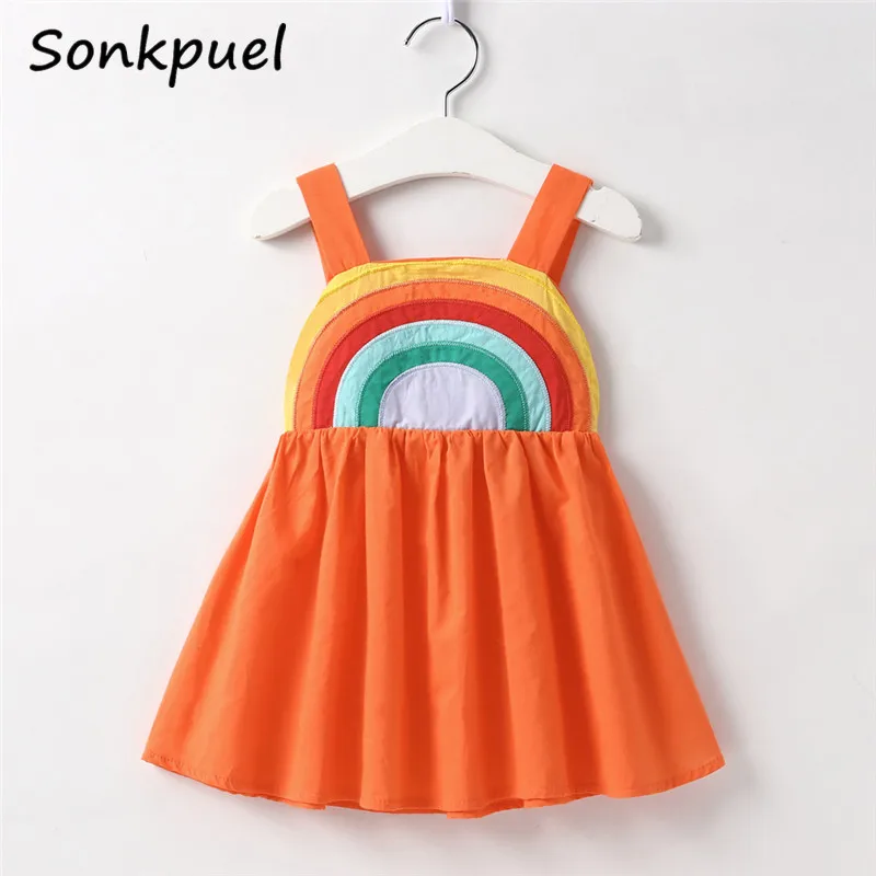 New Arrive Girls Sleeveless Dresses Summer Kids Sling Princess Dress Girl Cute Sundress 2 3 4 5 6 7 8 Years Children's Clothing | Детская
