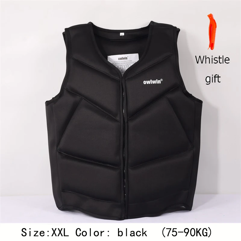 black (xxl ) Owlwin спасательный жилет, жилет для рыбалки, куртка для воды, спортивный жилет для взрослых и детей, одежда для плавания, катания на коньках, лыжные Спасательные Лодки, Дрифтинг - Цвет: black (xxl )