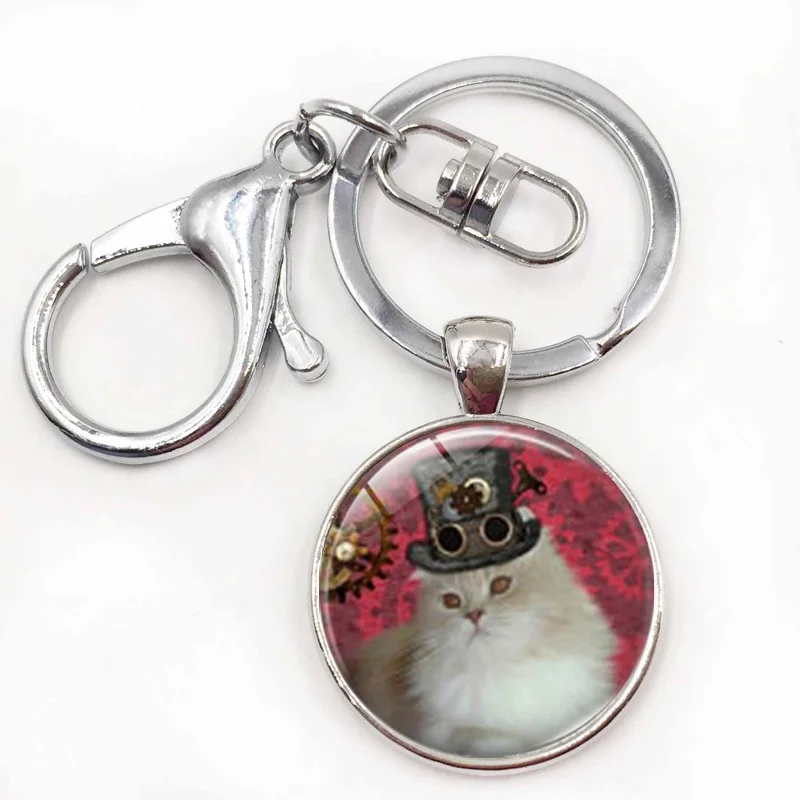 Новинка Модные стильные модные металлическая котенок брелок кольцо для ключей с