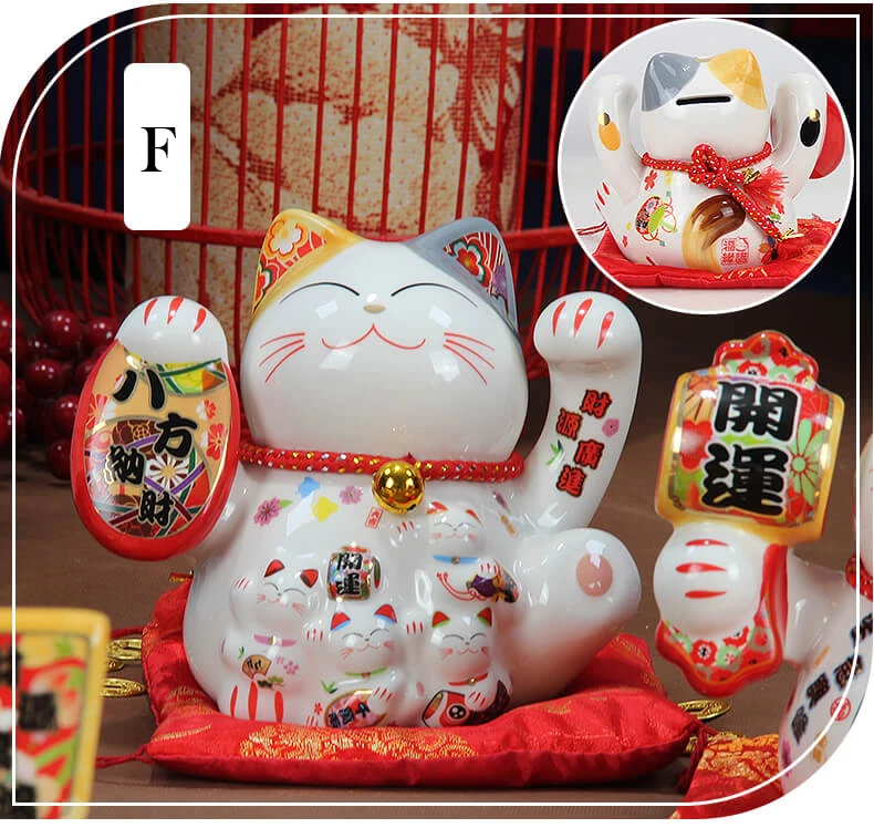 5 дюймов керамика Maneki Neko орнамент Lucky Cat Копилка японская Фортуна кошка фэн шуй статуэтка свадебный подарок