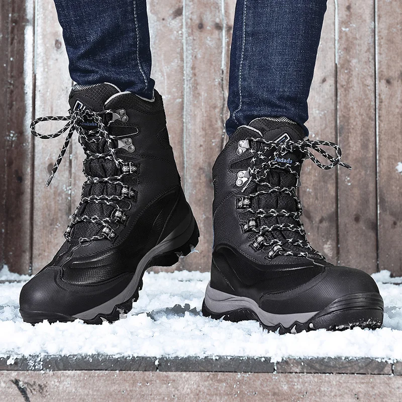 Мужская обувь Ботинки из натуральной кожи Зимние ботинки Модные теплые на