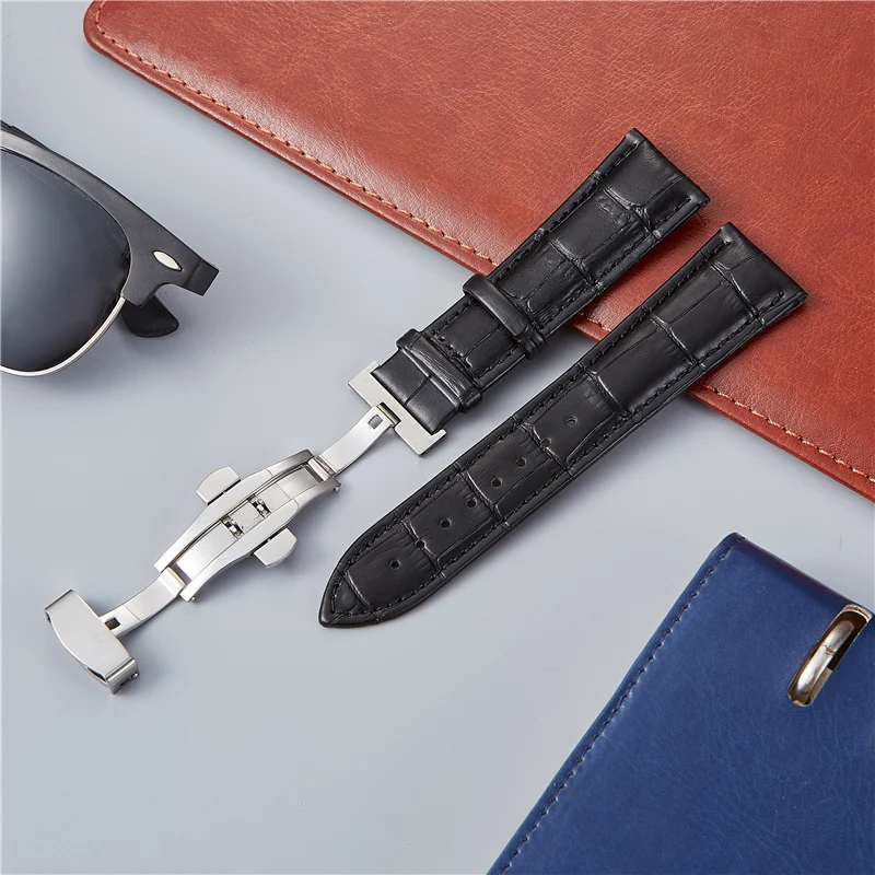 Рельефный ремешок с бамбуковым узором из телячьей кожи двойной