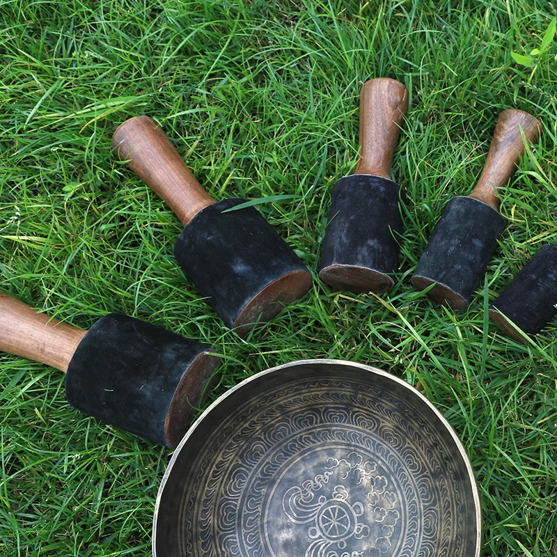Тибетская Поющая чаша палка молоток нападающий с кожаной головой | Дом и сад