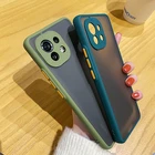 Чехол для Xiaomi Mi 11 Lite, матовый полупрозрачный жесткий чехол, противоударный мягкий бампер с рамкой для телефона Xiaomi Mi11 Mi11 Lite, чехол
