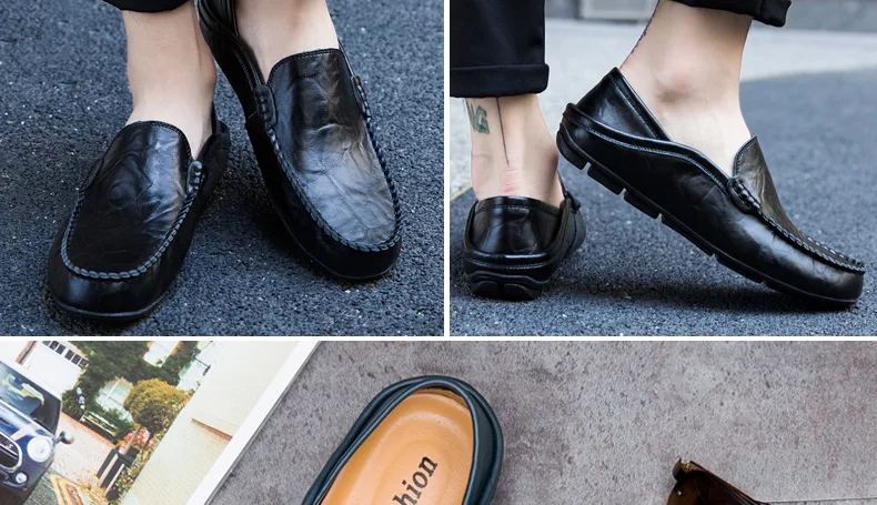 Мужские лоферы; кожаная мужская повседневная обувь; zapatos de hombre mocasines; слипоны; цвет белый, черный; сезон весна-осень; buty meskie; большие размеры 46, 47