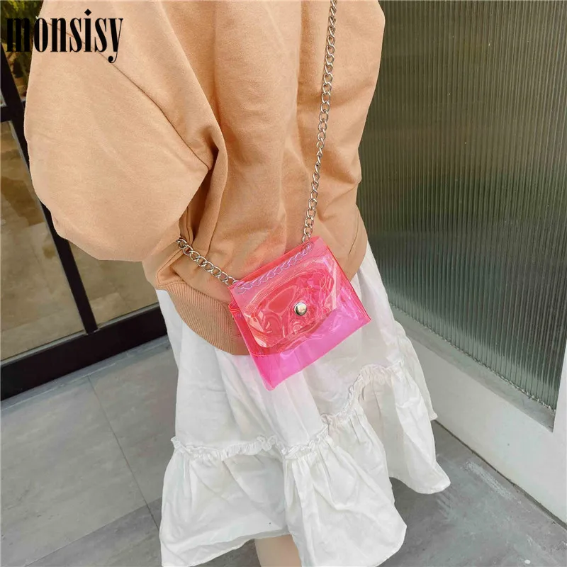 Летняя прозрачная сумка Monsisy для девочек сумочка из ПВХ Детский кошелек мелочи