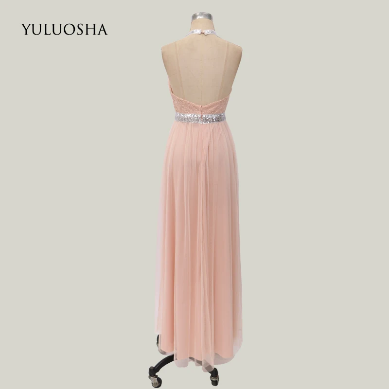 Сексуальное вечернее платье YULUOSHA с лямкой на шее глубоким V-образным вырезом и
