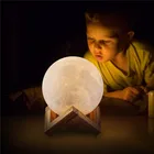Новый дропшиппинг 3D принт луна лампа красочное изменение сенсорный Usb СВЕТОДИОДНЫЙ Ночник светильник домашний декор креативные подарки для детей