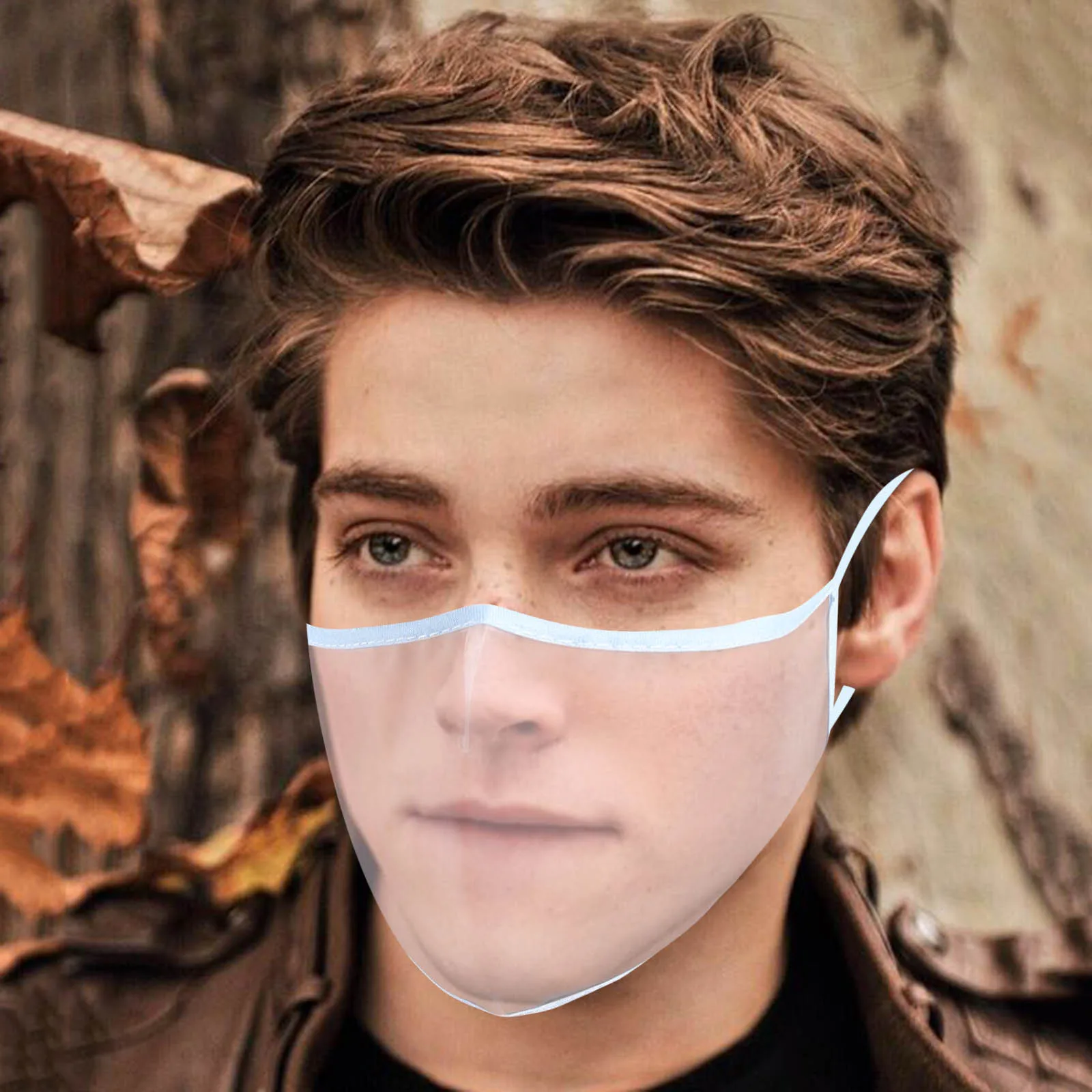 Прозрачная маска с эффектом потертости для губ взрослых и мужчин многоразовые