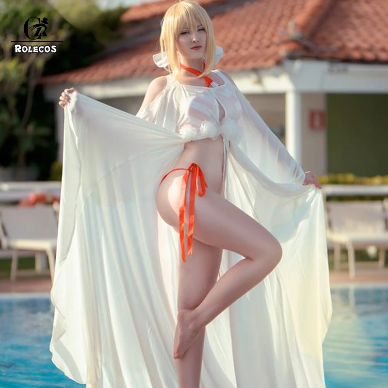 ROLECOS игры FGO Косплэй костюм Nero для косплея сексуальный красного цвета купальник