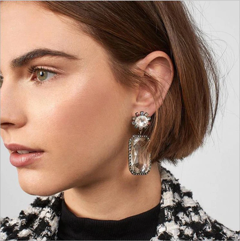 YMYW 2019 Модные прямоугольные сережки в форме лица увеличенные светские банкеты