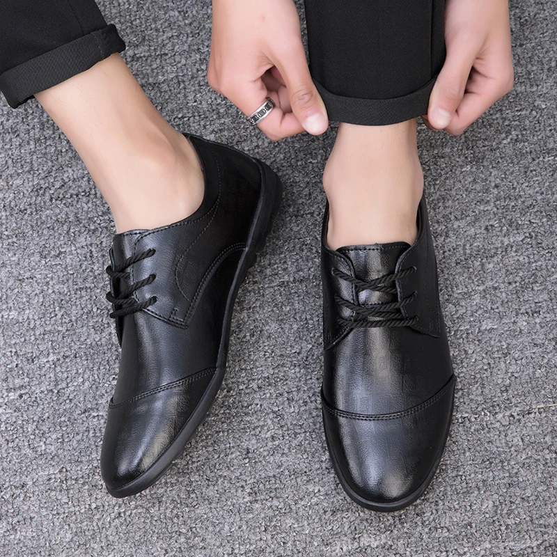 Men Casual Casual Shoes Leather Men Sports Men's Man Shoe Black Zapatos Casuales Para Hombre De Cuero Spring Mens