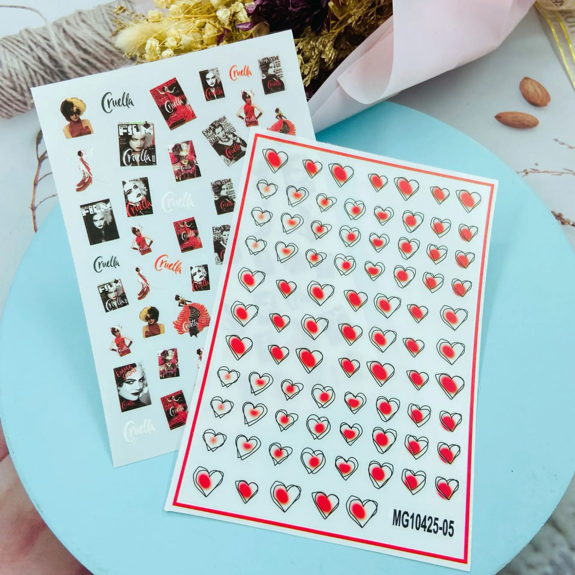 

Самодельные наклейки для ногтей в японском стиле Стикеры для ногтей модный плакат для девушек сердечки сухие наклейки для ногтей Тонкий св...