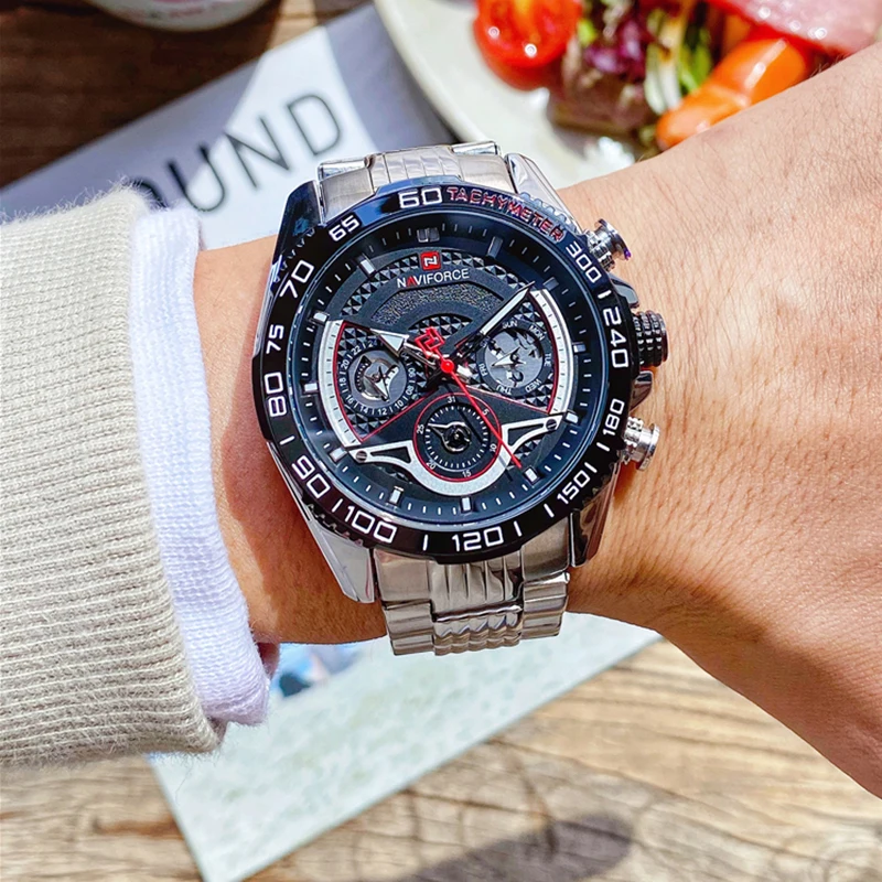 

Часы NAVIFORCE мужские наручные кварцевые из нержавеющей стали, деловые повседневные люксовые брендовые, 2020
