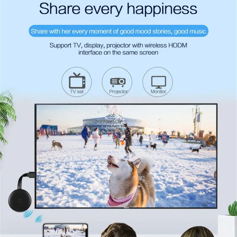 1080P беспроводной HDMI совместимый дисплей TV Stick видеоадаптер Airplay DLNA экран