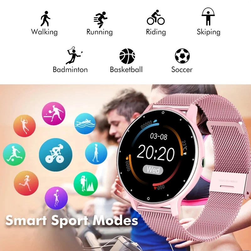 

2021 New Women Smart Watch Real-time Weather Forecast Activity Tracker Heart Rate Sports Ladies Smart Watch Men For Android IOS