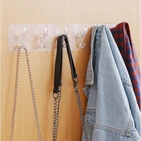 3pcs 3 in 1 wall door hooks transparent strong self adhesive kitchen bathroom coat hat key hanger hook towel hanging hook