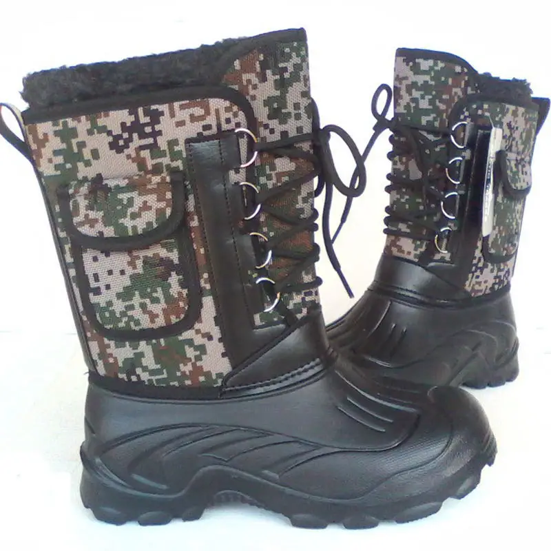 forest green Бренд ARCTIC TRACKS; сезон осень-зима; теплые мужские модные зимние ботинки; Повседневная водонепроницаемая обувь до середины икры в военном стиле для рыбалки, катания на лыжах - Цвет: forest green