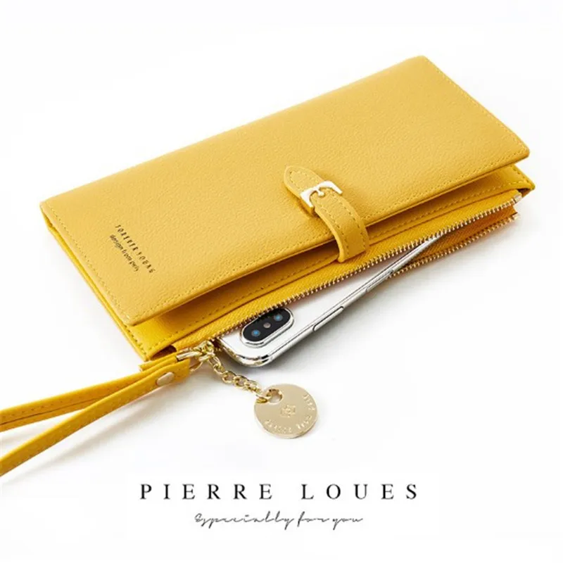 

Women Wallet Female Purse Leather Wallet Long PU Leather Coin Purse Card Holder Money Clutch Wristlet Multifunction Bag