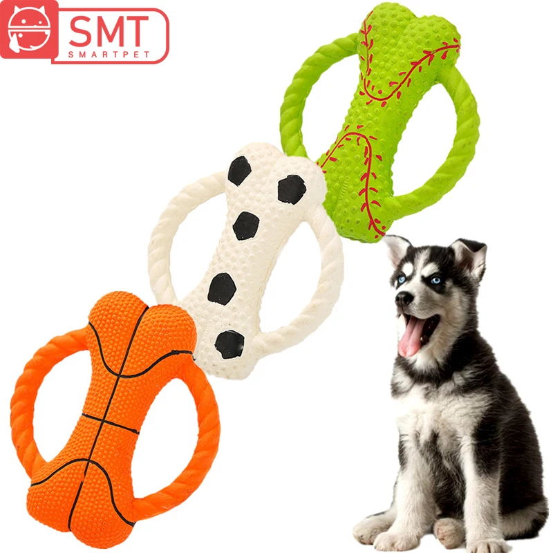 Умные пищалки для собак 3 цвета жевательная игрушка прочный питомец летающая