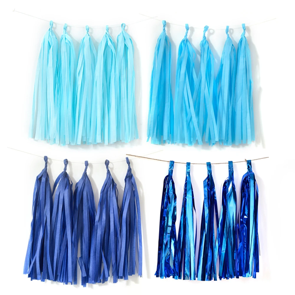 Свадебное украшение 5 шт гирлянда из папиросной бумаги с кистями шары лентами