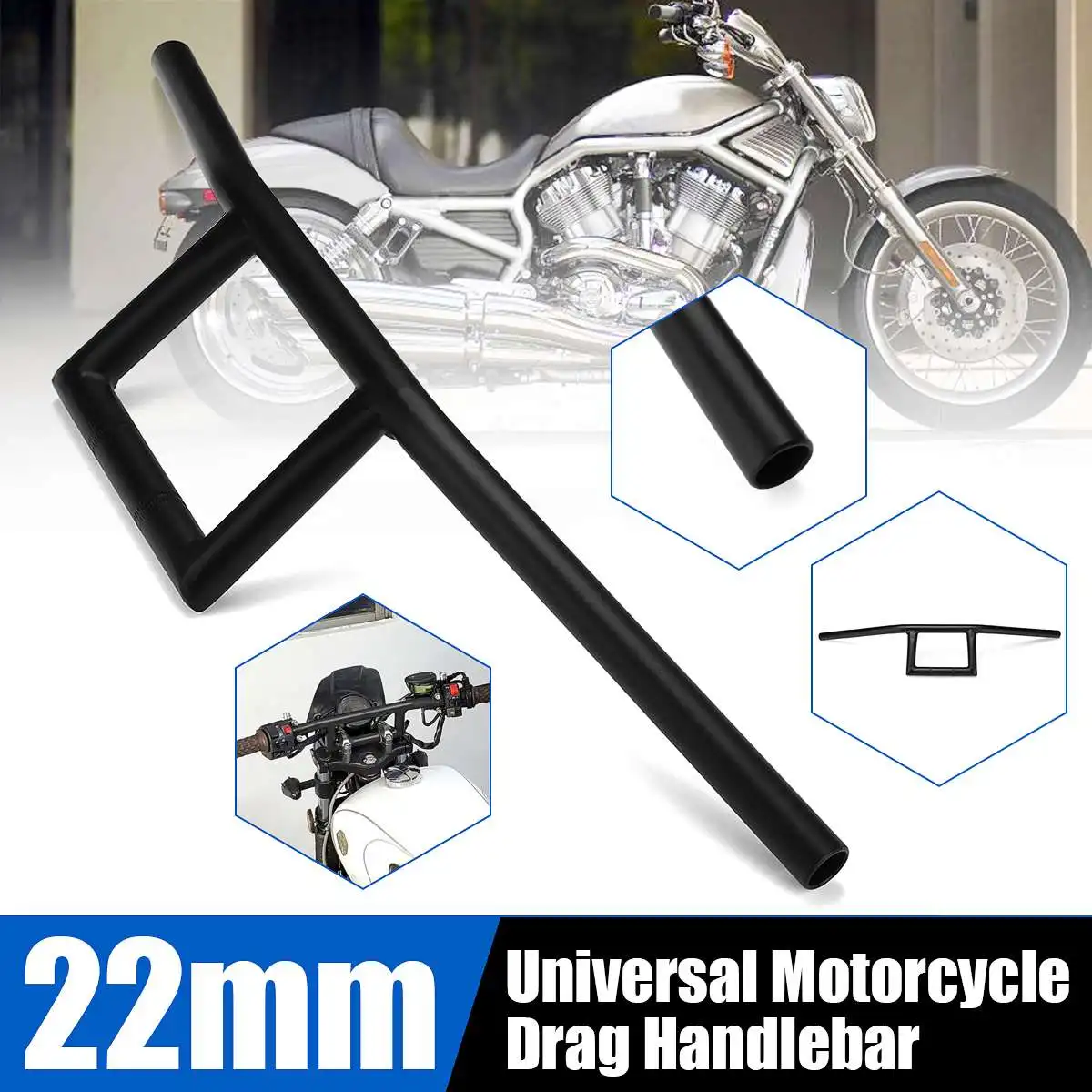 

22mm 7/8" Motorcycle Handlebar Cafe Racer Chopper Cruiser Bobber Handle Bar For Yamaha/Suzuki/Honda CG125