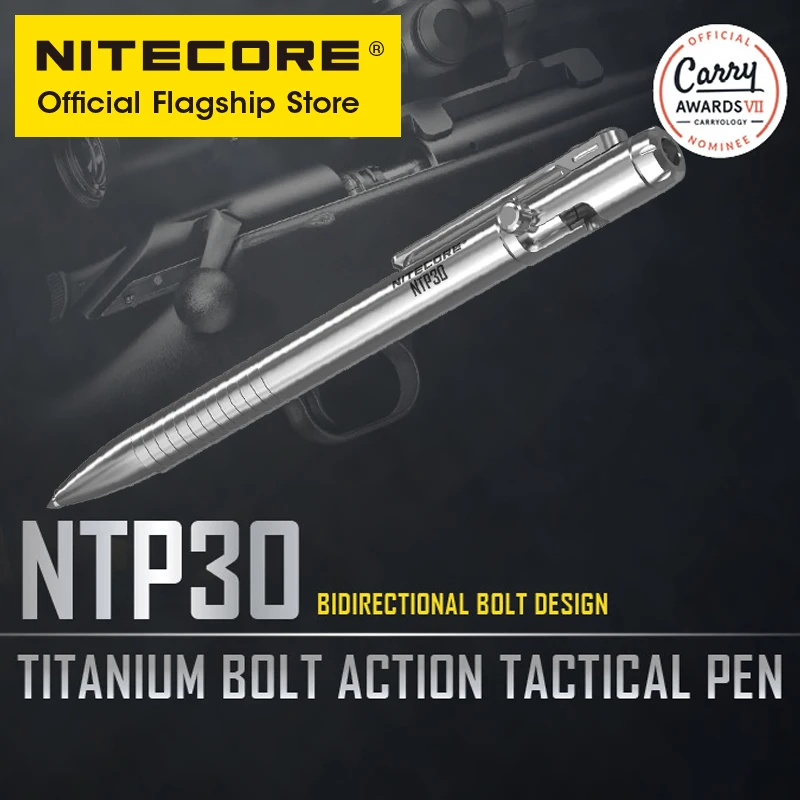 NITECORE NTP30 Titanium Alloy Tactical Pen Self Defense Personal EDC Pen Survival Writing Emergency Glass Breaker Multipurpose