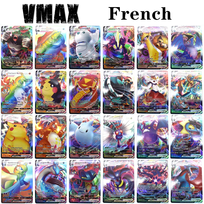 

French Version Pokemon Card Anime Featuring V VMAX Gx Tag Team Pokemon Go TCG Board Game The Best Gift for Children
