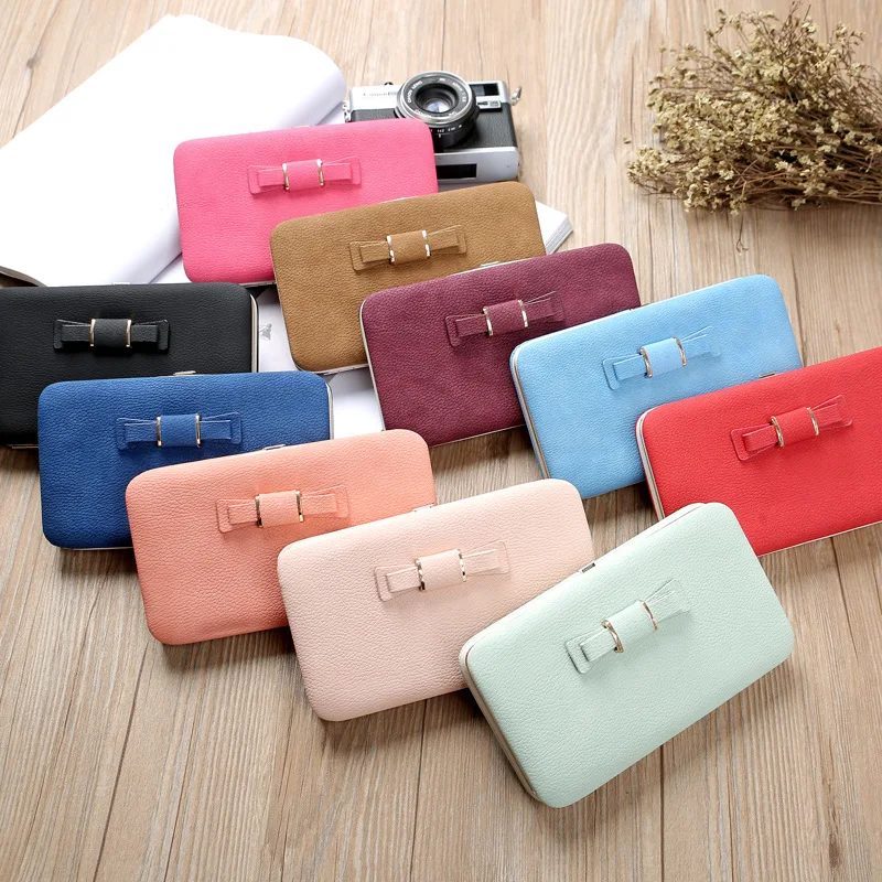 

Wallet Female Women's Big Wallet Snap Coin Purse Phone Bag Bow Multi-card Bit Card Holder Purse Women Luxury Billetera Mujer
