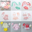 Детский купальник для девочек, с длинным рукавом и защитой от ультрафиолета, 2021