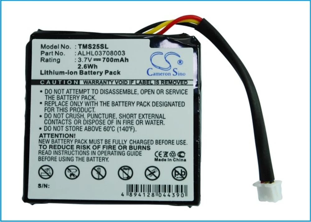 

Cameron Sino 700mAh Battery for TomTom 4EN42, 4EN52, 4EV42, 4EV52, Star 20, Star 25,ALHL03708003