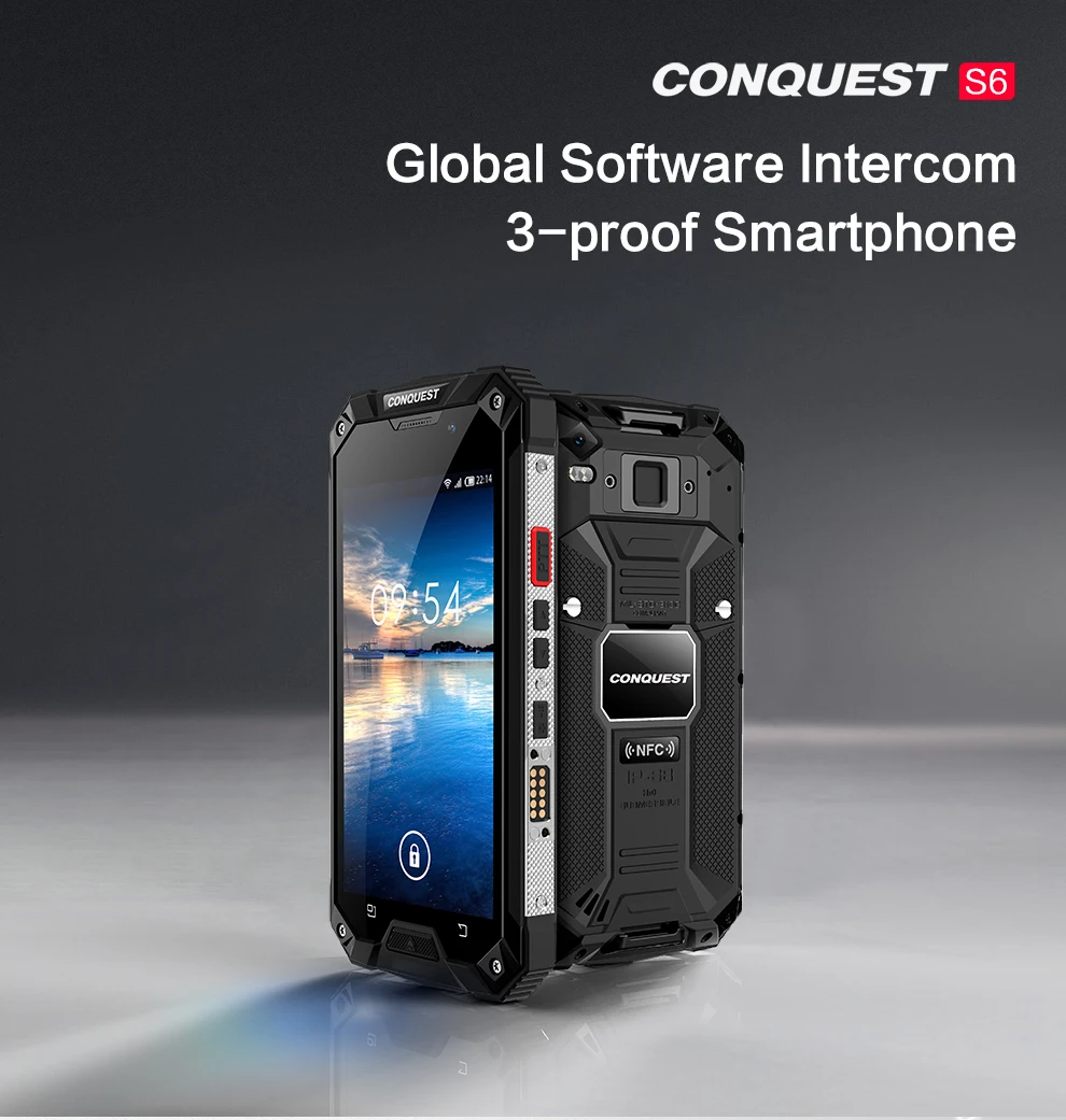 Conquest S6 IP68 прочный мобильный телефон водонепроницаемый телефон 3 Гб ram 32 ГБ rom CAT 4G LTE FDD смартфон+ 2,45 ГГц RFID