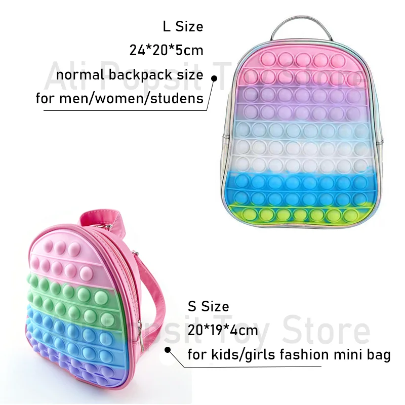 fidget toys backpack for children girls push bubbles bag antistress toys for kids student simple dimple women crossbody bags free global shipping