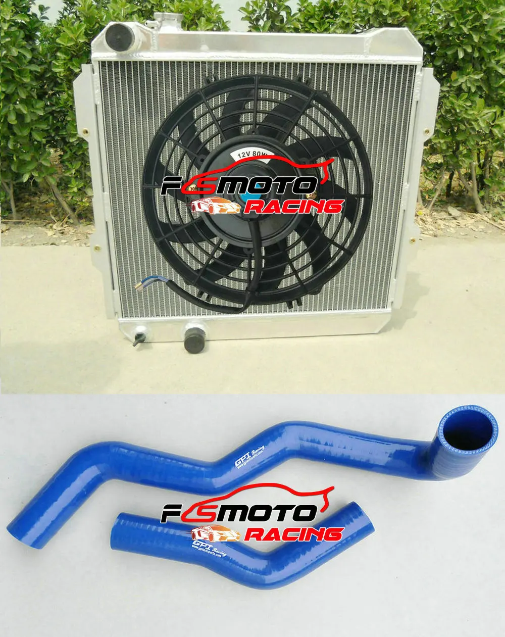 Красный шланг + алюминиевый радиатор вентилятор для Toyota HiLux LN60 LN61 LN65 LN85 2 4 4WD 2L 1984-1991