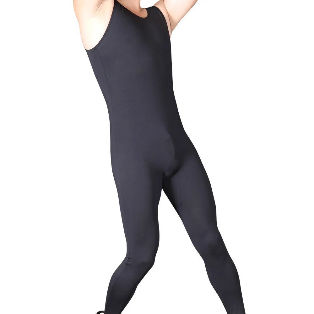 Облегающее Боди без рукавов эластичное унитажное Мужское боди для тренажерного