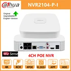 Сетевой видеорегистратор Dahua 4K, 4 канала, 4POE NVR2104-P-I, сетевой видеорегистратор с функцией обнаружения и распознавания лиц, IP-камера SMD Plus H.265 +