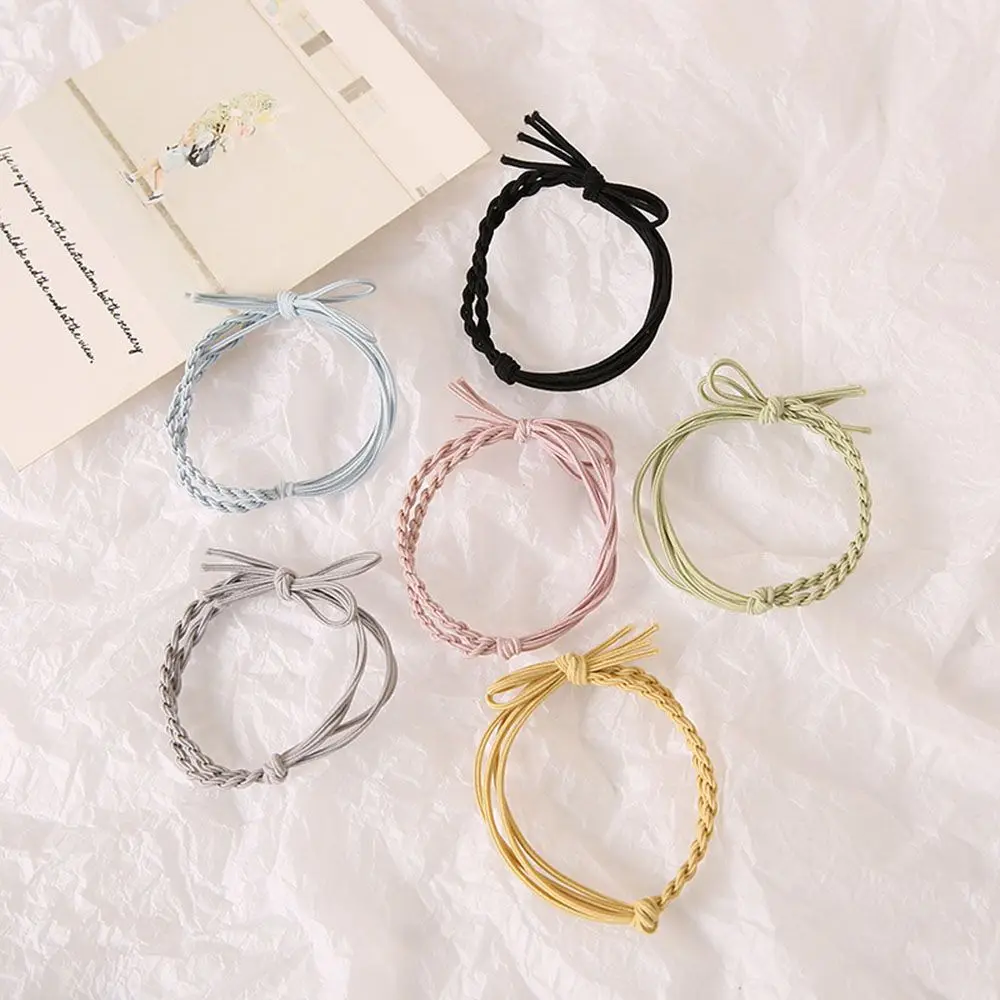 

Gift Macaron Girl Hand-woven Head Rope Hair Accessories High Elastic 4-in-1