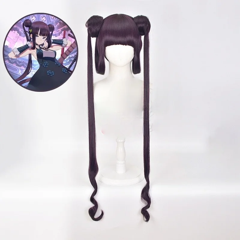 

Game FGO Fate Grand Order The Imperial Concubine Yang Cospaly Dark Purple Long Heat Resistant Synthetic Hair Halloween + Wig Cap