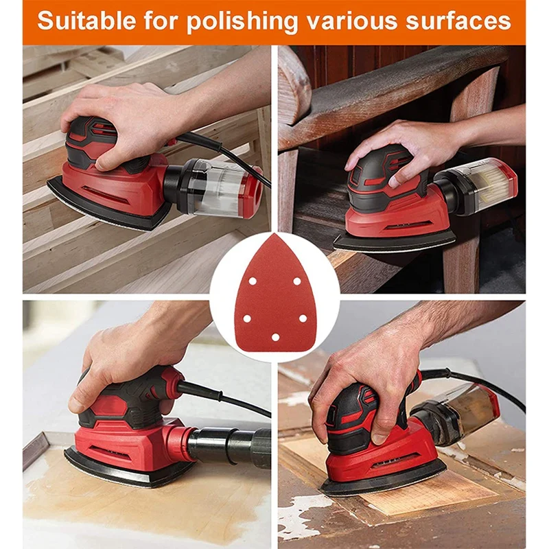 

Detail Sander Paper, 120-600 Grits, Hook and Loop Backing, 5 Holes, for Sanding and Polishing, 60 Sheets