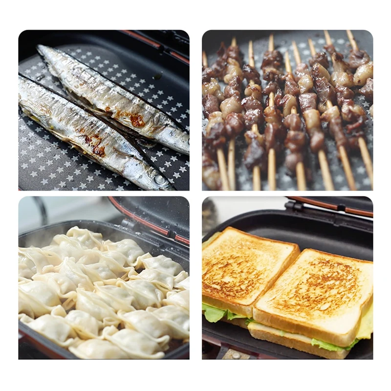 Сковорода с антипригарным двухсторонним приспособлением для приготовления