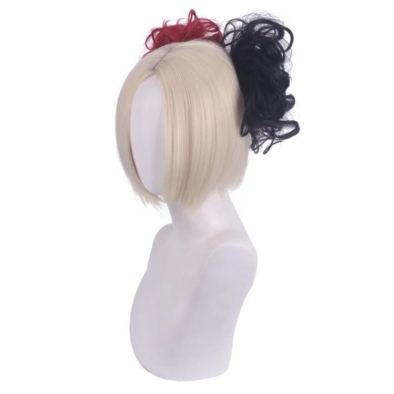 2021 Movie Suicide 2 Squad Harley Cosplay Costume Quinn Black Red Yellow Mix Color Wig Halloween Cos Props | Тематическая одежда и