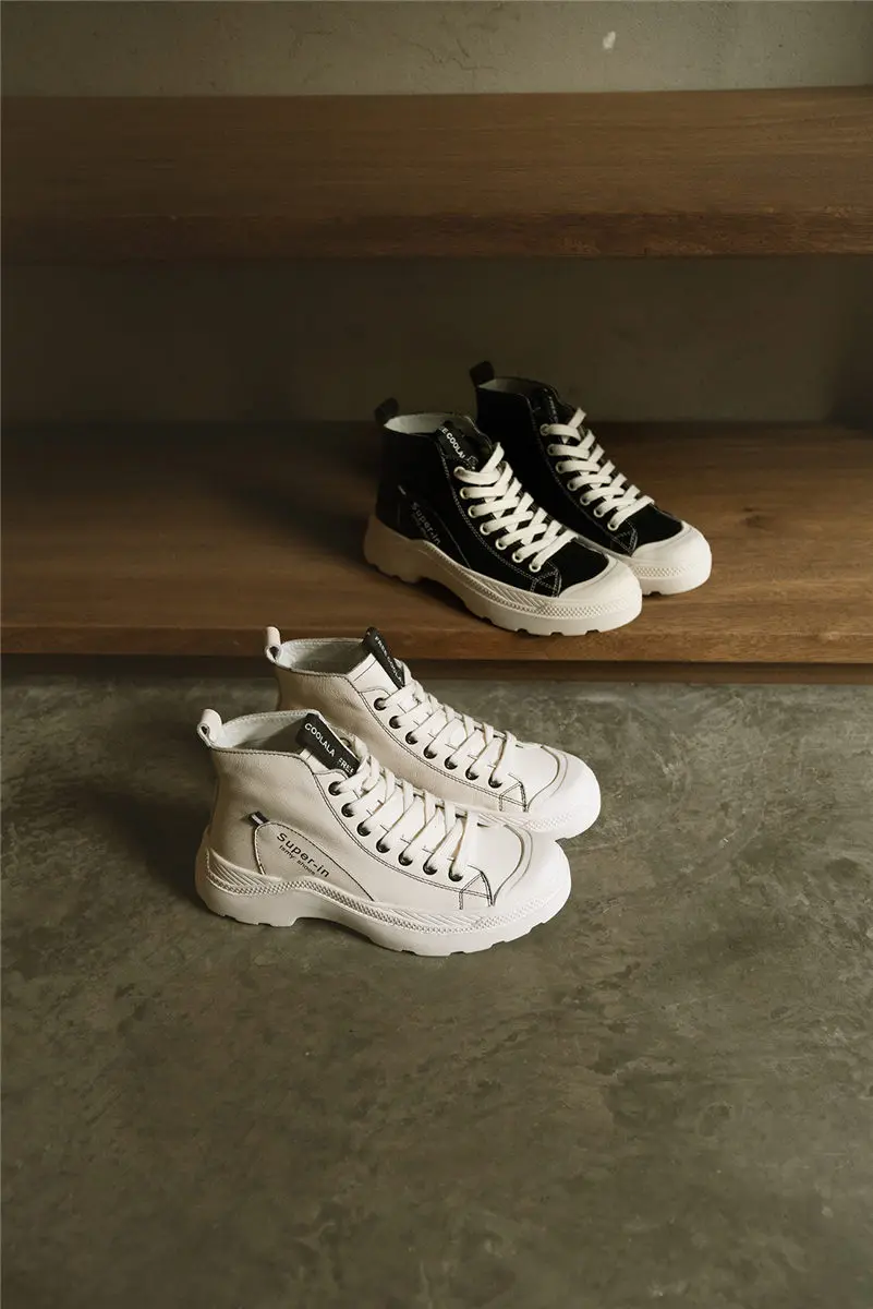 FEDONAS Fashion Women Flats Sneakers Genuine Leather Corss-tied Casual Shoes Woman Round Toe Student Shoes Flats
