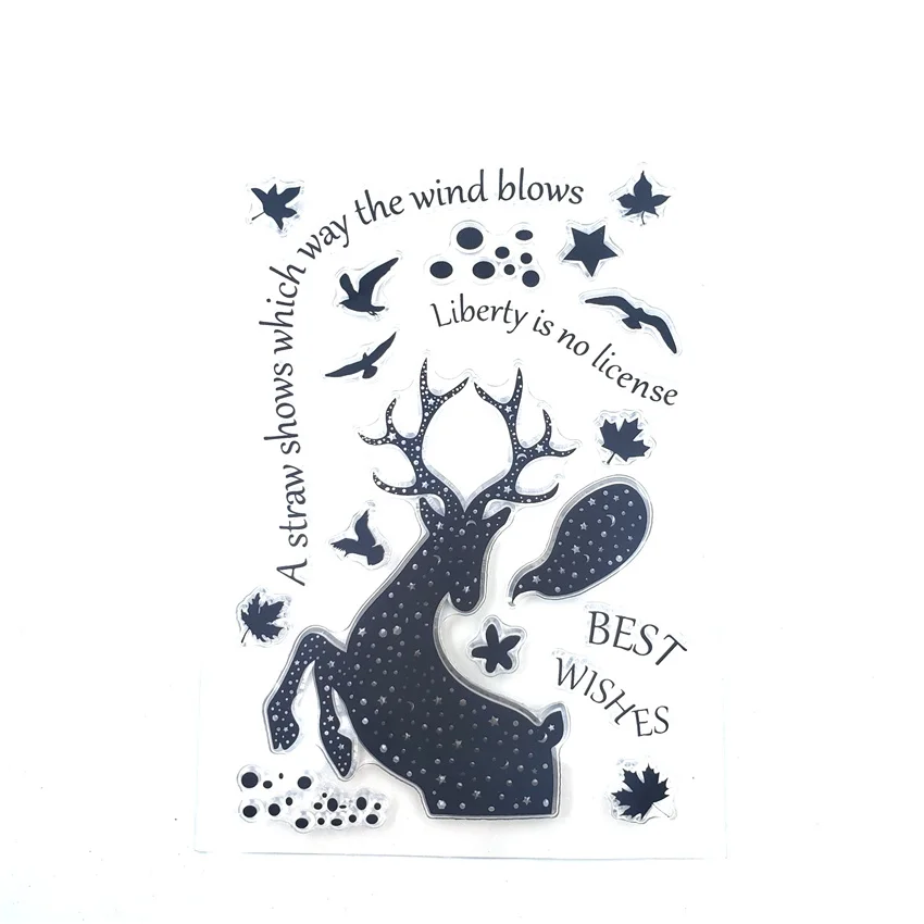 Hot selling Silhouette deer alphabet transparent clear stamp / silicone seal roller DIY scrapbook album card production | Дом и сад