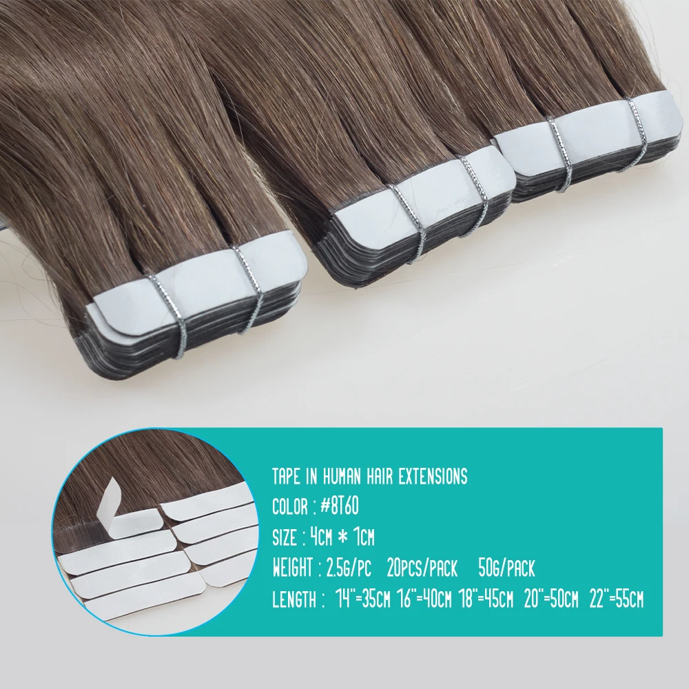 Лента для наращивания человеческих волос балаяж 100% прямые человеческие волосы