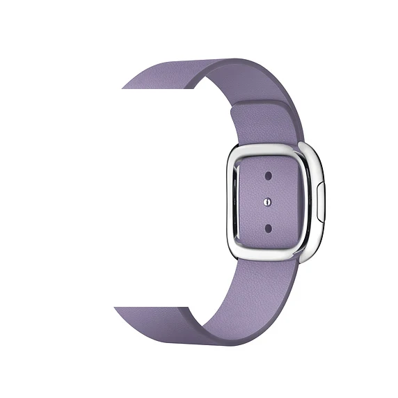 Кожаный ремешок для Apple Watch 5 4 band 44 мм/40 мм iwatch 3 band 42 мм/38 мм pulseira Современный браслет ремень аксессуары для часов 5 3 2 1 - Цвет ремешка: lilac color