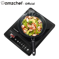 amzchef single induction hob electric cooker sk cb09k glass plate 2000w 9 temperature levels security lock anti dry waterproof