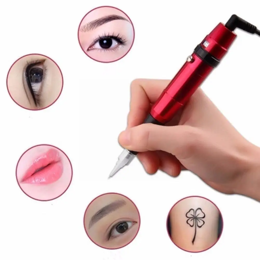 

Machine Tattoo Pen Kit Permanent Makeup Machine Quiet Cartridge For Eyebrow Motor Easy Click G3F2