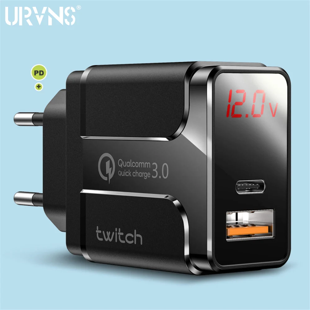 URVNS 30 Вт 48 Цифровой дисплей QC3.0 USB быстрое зарядное устройство для iPhone адаптер 3A